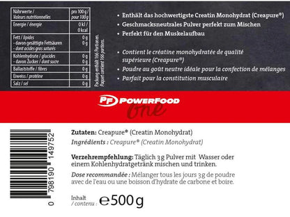 PowerFood One Pulver One – Creatine Powder Neutral 500 g