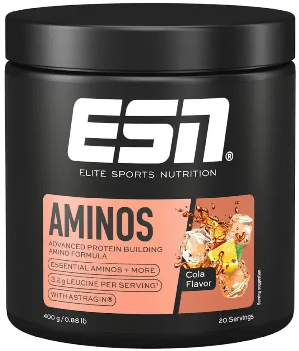 ESN Nahrungsergänzung Aminos Cola, Ice Tea Peach & Lemon Ice Tea, 400 g/ Vegan