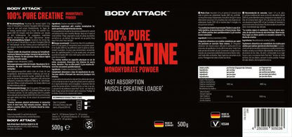 Body Attack Pulver 100% Pure Creatine Neutral 500 g